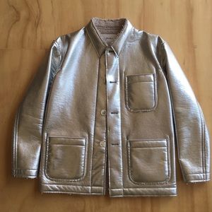 Julien David | reversible aluminum/ teddy coat | size M